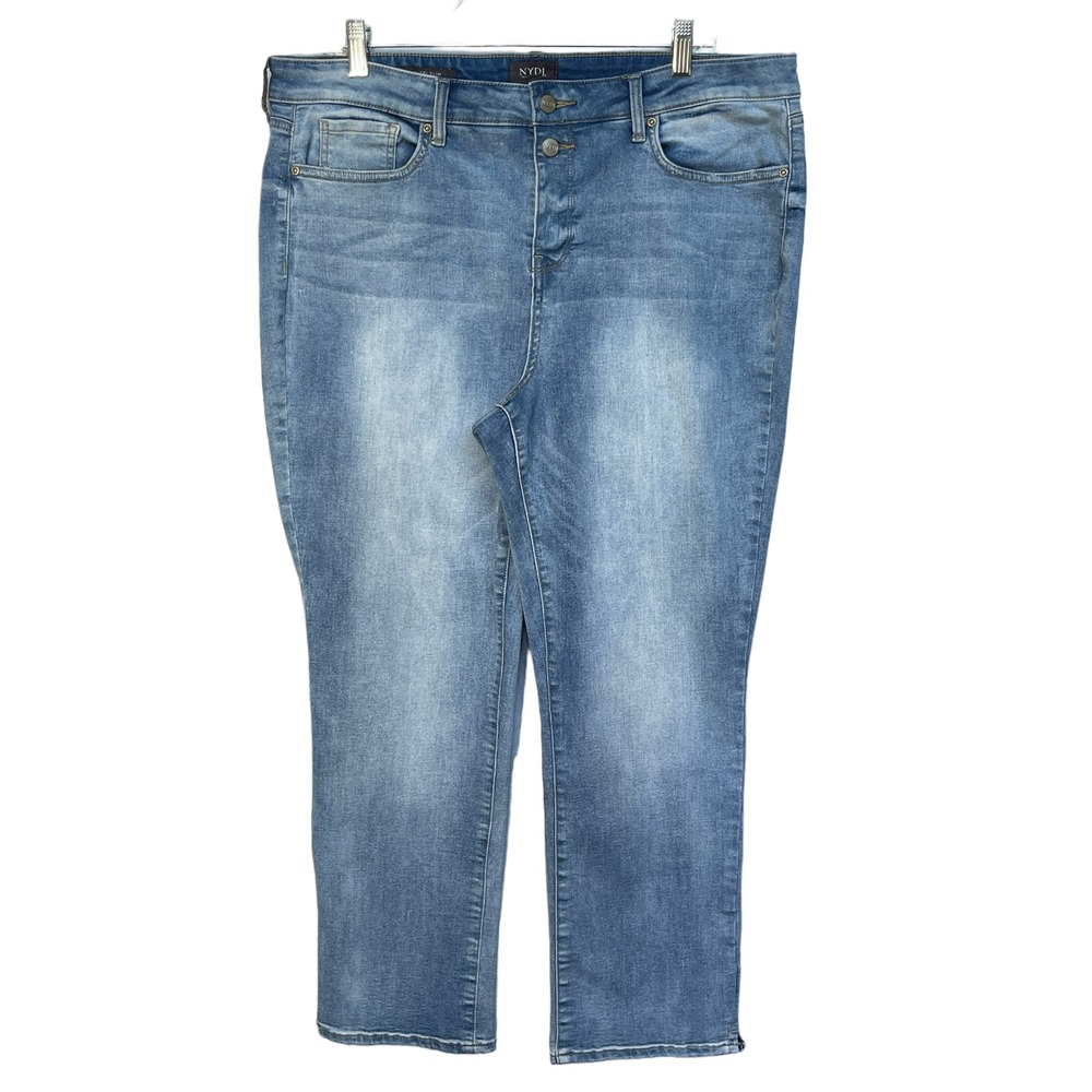 NYDJ Sheri Slim Jeans Womens 16 Blue Lift Tuck High Rise Straight Leg MINQSA2827